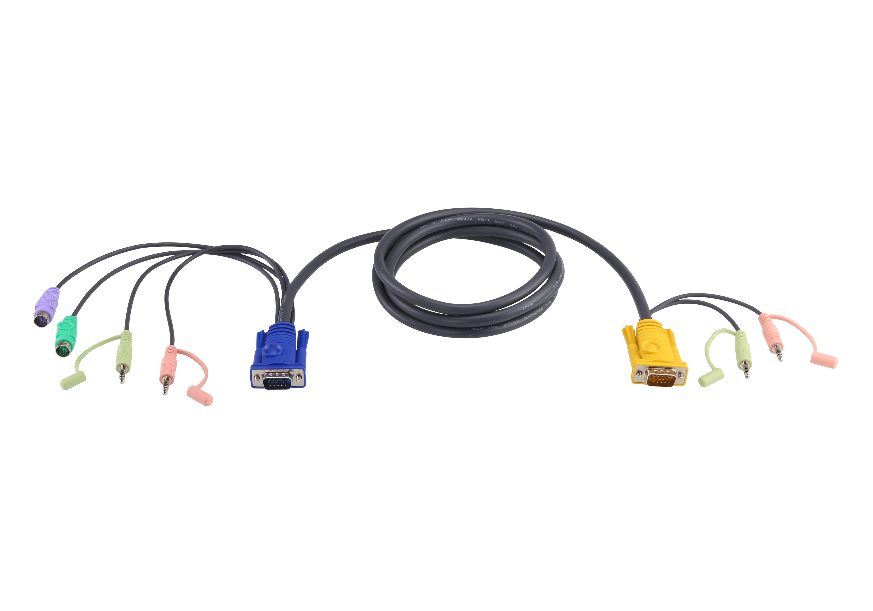 ATEN 2L-5302P PS/2-KVM-Kabel mit 3-in-1-SPHD und Audio, 1,8 m