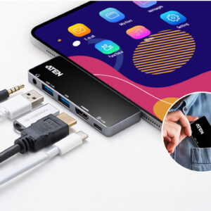 ATEN UH3238 USB-C-Reise-Dockingstation mit Power-Pass-Through