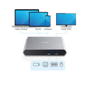 ATEN US3310 2-Port USB-C Gen 1 Dock Switch mit Stromdurchgang
